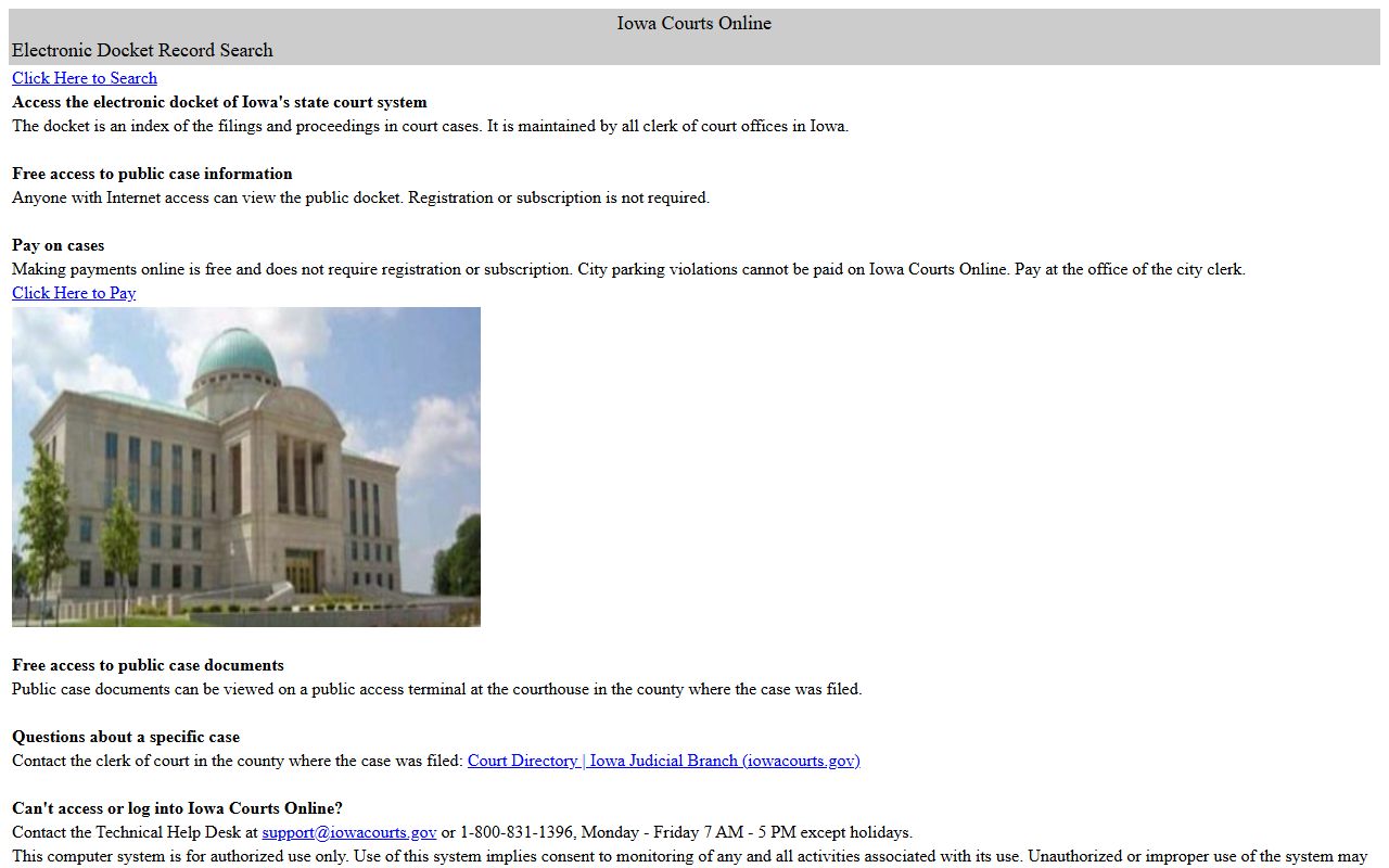 Iowa Courts Online search for Carroll County court records after arrest